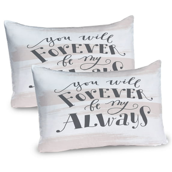 Ambesonne Saying Pillow Sham 2 Pack, Love Inspiration Strokes, 30"x20", Dark Blue Grey White