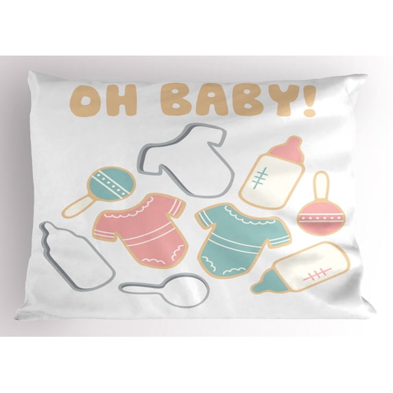 Ambesonne Saying Pillow Sham, Bodysuit with Message Fun, 36" X 20", Multicolor