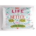 thumbnail image 1 of Ambesonne Saying Pillow Sham, Doodle Floral Island, 26" X 20", Multicolor, 1 of 2