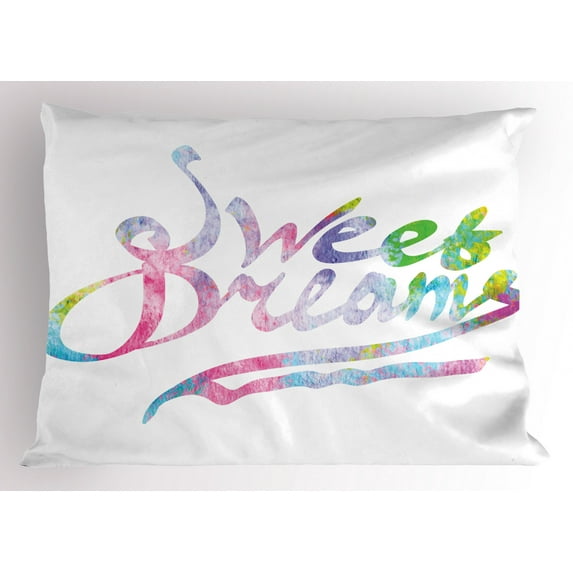 Ambesonne Saying Pillow Sham, Happiness Youth Themes, 36" X 20", Multicolor