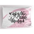 thumbnail image 1 of Ambesonne Saying Pillow Sham, Message with Paint Smear, 36" X 20", Pale Pink White, 1 of 2