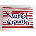 thumbnail image 1 of Ambesonne Saying Pillow Sham, Nautical Striped, 26" X 20", Red Navy Blue and White, 1 of 2