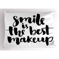 thumbnail image 1 of Ambesonne Saying Pillow Sham, Smile Letter, 26" X 20", Black and White, 1 of 2