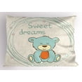 thumbnail image 1 of Ambesonne Saying Pillow Sham, Teddy Bear Sleep, 26" X 20", Pale Blue Eggshell, 1 of 2
