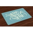 thumbnail image 1 of Ambesonne Saying Place Mats Set of 4, Grunge Letters, Standard Size, Bluegrey Beige, 1 of 4