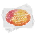 thumbnail image 1 of Ambesonne Saying Place Mats Set of 4, Grungy Art, Standard Size, Dark Coral Orange Yellow, 1 of 6