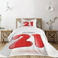 thumbnail image 1 of Ambesonne Saying Quilted Bedspread Set 2 Pcs, Teen Birthday Party, Twin Size, Charcoal Grey White, 1 of 5