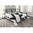 thumbnail image 1 of Ambesonne Saying Quilted Bedspread Set 3 Pcs, I Said Yes Words, King Size, Black and White, 1 of 3
