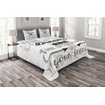 thumbnail image 1 of Ambesonne Saying Quilted Bedspread Set 3 Pcs, Optimistic Winner Slogan, King Size, Black White, 1 of 3