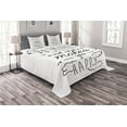 thumbnail image 1 of Ambesonne Saying Quilted Bedspread Set 3 Pcs, Positive Attitude Phrase, Queen Size, Black White, 1 of 3