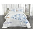 thumbnail image 1 of Ambesonne Saying Quilted Bedspread Set 3 Pcs, Think Differently Words, Queen Size, Orange Blue, 1 of 5