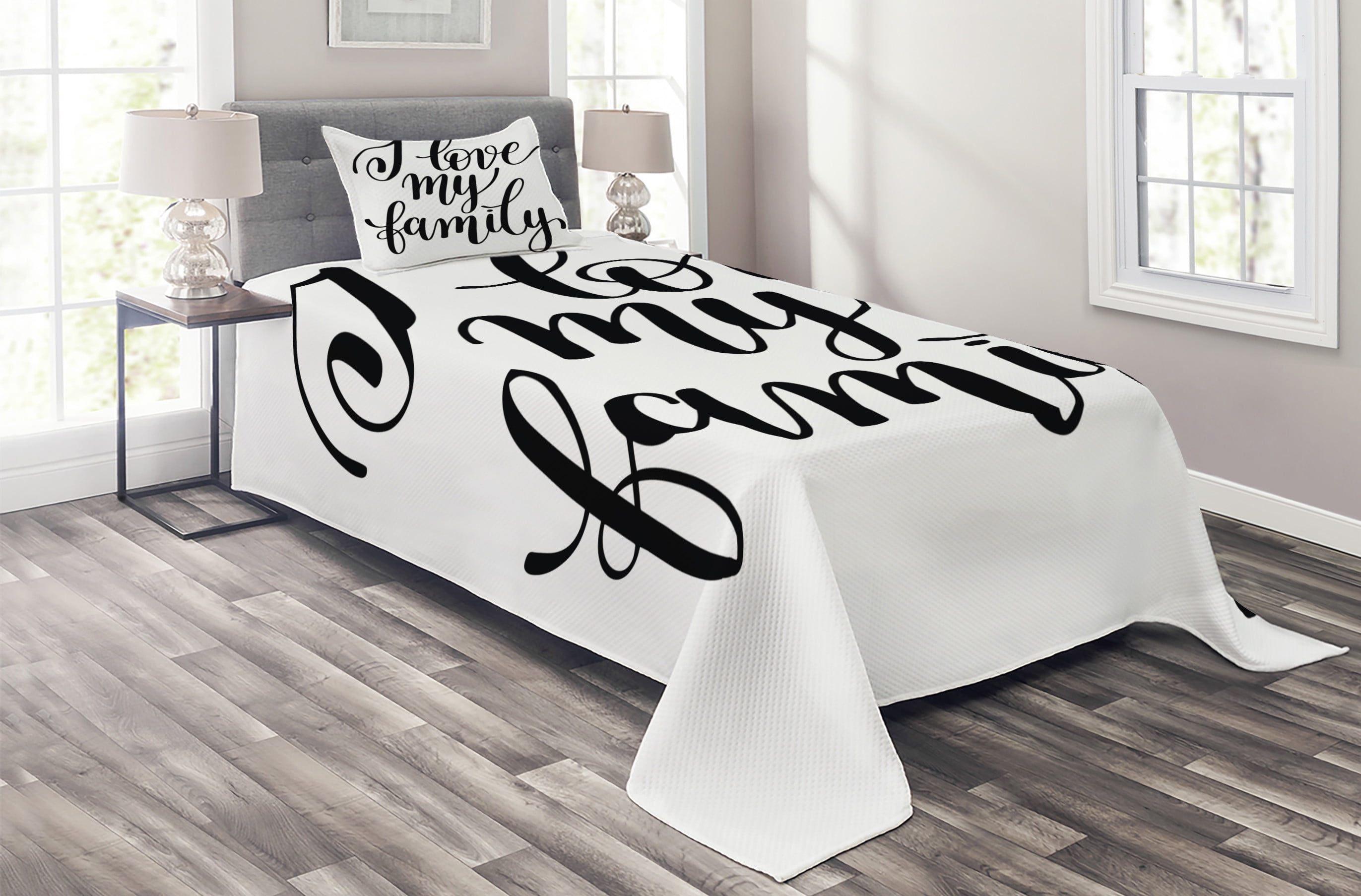 Twin White Quilted Bedspread Set with Pillow Sham