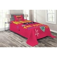 thumbnail image 1 of Ambesonne Saying Quilted Coverlet 2 Pcs, Typography, Twin Size, Dark Coral Multicolor, 1 of 2