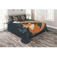 thumbnail image 1 of Ambesonne Saying Quilted Coverlet 3 Pcs, Cartoon Fox Funny Animal, King Size, Multicolor, 1 of 2