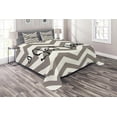 thumbnail image 1 of Ambesonne Saying Quilted Coverlet 3 Pcs, Get Naked Heart Zig Zag, King Size, Taupe Cream Black, 1 of 2
