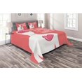 thumbnail image 1 of Ambesonne Saying Quilted Coverlet 3 Pcs, Human with Words, Queen Size, Coral Dark Pink White, 1 of 2