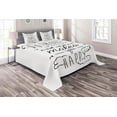 thumbnail image 1 of Ambesonne Saying Quilted Coverlet 3 Pcs, Positive Attitude Phrase, Queen Size, Black White, 1 of 2