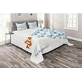 thumbnail image 1 of Ambesonne Saying Quilted Coverlet 3 Pcs, Think Differently Words, Queen Size, Orange Blue, 1 of 2