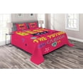 thumbnail image 1 of Ambesonne Saying Quilted Coverlet 3 Pcs, Typography, Queen Size, Dark Coral Multicolor, 1 of 2