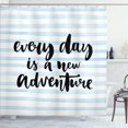 thumbnail image 1 of Ambesonne Saying Shower Curtain, Adventure Text, 69"Wx84"L, Pale Blue, 1 of 5