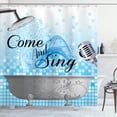 thumbnail image 1 of Ambesonne Saying Shower Curtain, Come and Sing Message, 69"Wx70"L, Pale Blue White, 1 of 3