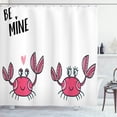 thumbnail image 1 of Ambesonne Saying Shower Curtain, Funky Crab Couple and Heart, 69"Wx75"L, Magenta Pale Pink Black, 1 of 4