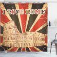 thumbnail image 1 of Ambesonne Saying Shower Curtain, Italian Rome Lettering, 69"Wx84"L, Red Dark Green and White, 1 of 3