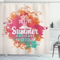 thumbnail image 1 of Ambesonne Saying Shower Curtain, Lettering and Palms, 69"Wx84"L, Multicolor, 1 of 5