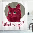 thumbnail image 1 of Ambesonne Saying Shower Curtain, Love Words Cat Kitten, 69"Wx84"L, Red Grey White, 1 of 5