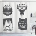 thumbnail image 1 of Ambesonne Saying Shower Curtain, Stay Wild and Wander, 69"Wx75"L, Grey, 1 of 5