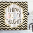 thumbnail image 1 of Ambesonne Saying Shower Curtain, Think Thoughts Rainbow Tones, 69"Wx75"L, Ivory Salmon, 1 of 4