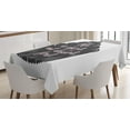 thumbnail image 1 of Ambesonne Saying Tablecloth Rectangular Table Cover, Cupcake Silhouette Dots, 60"x90", Charcoal Grey and Rose, 1 of 4