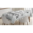 thumbnail image 1 of Ambesonne Saying Tablecloth Rectangular Table Cover, Hand Lettering Paisley, 52"x70", Black and White, 1 of 4