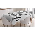 thumbnail image 1 of Ambesonne Saying Tablecloth Rectangular Table Cover, I Love My Theme Calligraphy, 52"x70", Black and White, 1 of 4