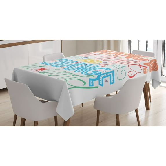 Ambesonne Saying Tablecloth Rectangular Table Cover, Inspirational Resilience, 60"x84", Multicolor