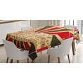 thumbnail image 1 of Ambesonne Saying Tablecloth Rectangular Table Cover, Italian Rome Lettering, 60"x90", Red Dark Green and White, 1 of 4