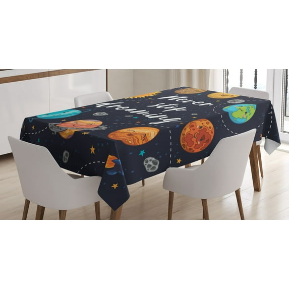 Ambesonne Saying Tablecloth Rectangular Table Cover, Outer Space Star Cluster, 60"x90", Multicolor