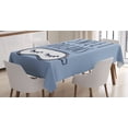 thumbnail image 1 of Ambesonne Saying Tablecloth Rectangular Table Cover, Sleeping Doodle, 60"x84", Slate Blue Dark Blue, 1 of 4