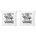 thumbnail image 1 of Ambesonne Saying Throw Pillow Cover 2 Pack, Floral Phrase, 20", Black and White, 1 of 5