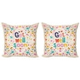 thumbnail image 1 of Ambesonne Saying Throw Pillow Cover 2 Pack, Get Well Soon Wish Cheery, 18", Multicolor, 1 of 2