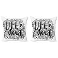thumbnail image 1 of Ambesonne Saying Throw Pillow Cover 2 Pack, Hand Lettering Doodle, 20", Black White, 1 of 2
