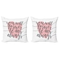thumbnail image 1 of Ambesonne Saying Throw Pillow Cover 2 Pack, Heart and Love Words, 16", Pale Pink Black White, 1 of 2