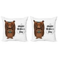 thumbnail image 1 of Ambesonne Saying Throw Pillow Cover 2 Pack, Mom and Bear Hug, 16", Black Brown Teal, 1 of 2