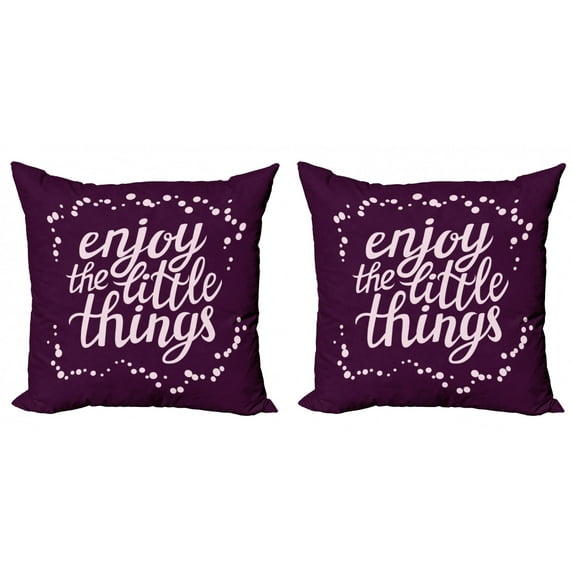 Ambesonne Saying Throw Pillow Cover 2 Pack, Motivation Boost Phrase, 24", Pale Mauve and Purple