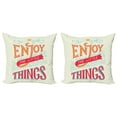 thumbnail image 1 of Ambesonne Saying Throw Pillow Cover 2 Pack, Positive Outlook on Life, 24", Multicolor, 1 of 2