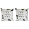 thumbnail image 1 of Ambesonne Saying Throw Pillow Cover 2 Pack, Relax Refresh and Recharge, 20", Multicolor, 1 of 2