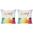 thumbnail image 1 of Ambesonne Saying Throw Pillow Cover 2 Pack, Spring Lettering, 20", Multicolor, 1 of 7