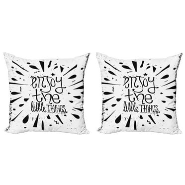 Ambesonne Saying Throw Pillow Cover 2 Pack, Vintage Motivation Boost, 16", Black and White
