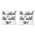 thumbnail image 1 of Ambesonne Saying Throw Pillow Cover 2 Pack, Wedding Engagement, 16", Black and White, 1 of 7