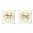 thumbnail image 1 of Ambesonne Saying Throw Pillow Cover 2 Pack, Welcome Sunshine Simplistic, 18", Yellow and Charcoal Grey, 1 of 2